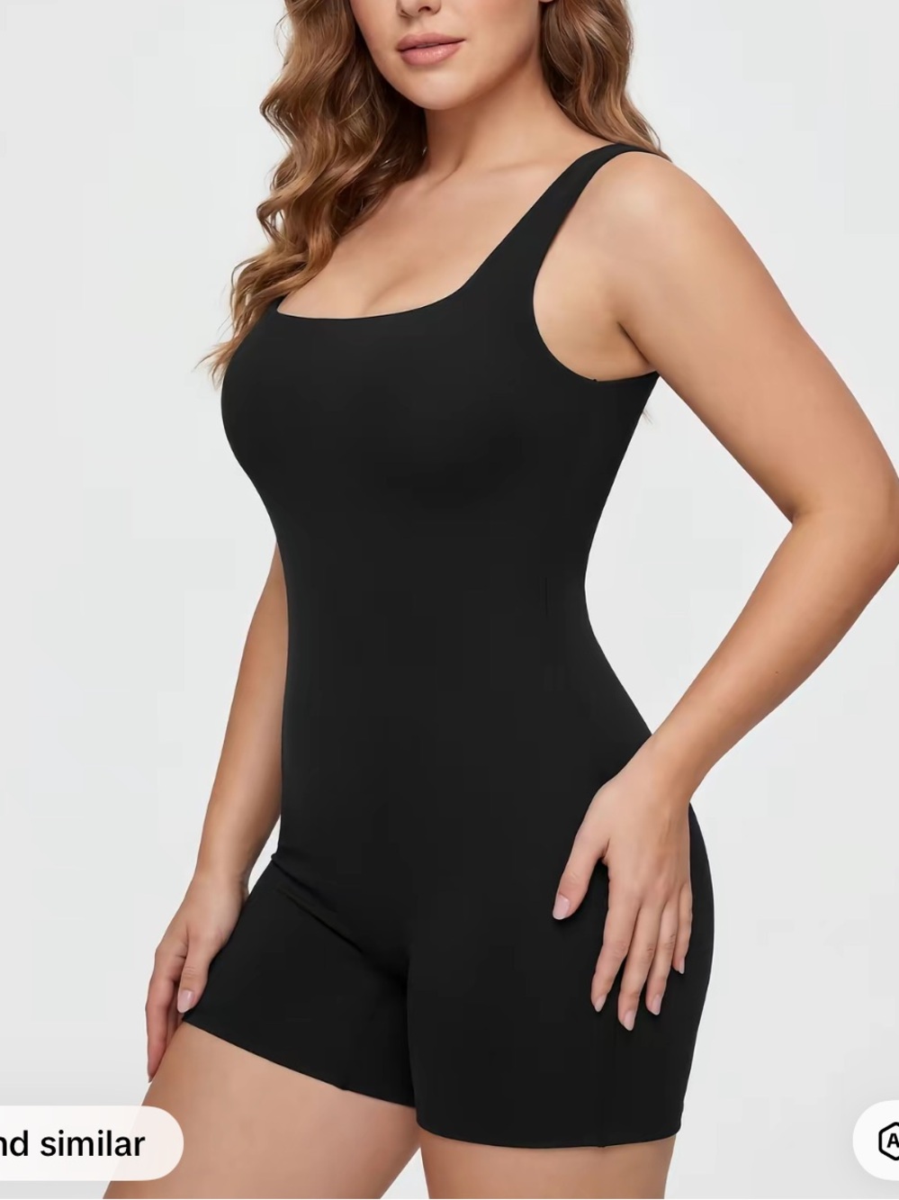 NWOT Black Sleeveless square neck Romper